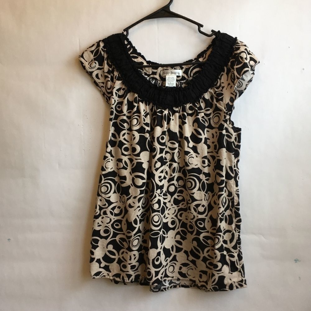 ‎SUSAN BRISTOL LINEN BLEND TOP